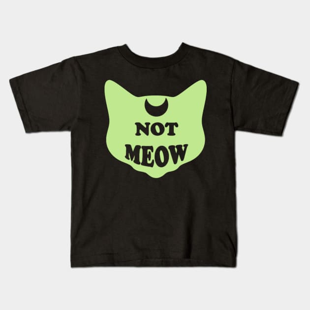 Not Meow (Pastel Green) Kids T-Shirt by Not Meow Designs 